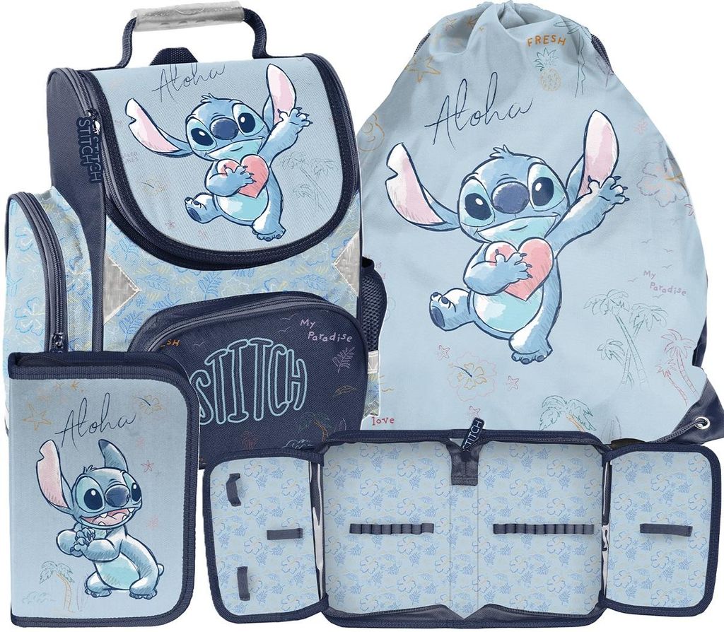 3tlg Lilo und stitch Schulranzen set Rucksack Federtasche Produktbild 