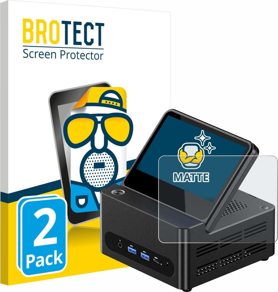 2x BROTECT Schutzfolie für AOOSTAR G-FLIP H255 Displayschutz Displayschutzfolie Folie Matt Entspiegelungsfolie