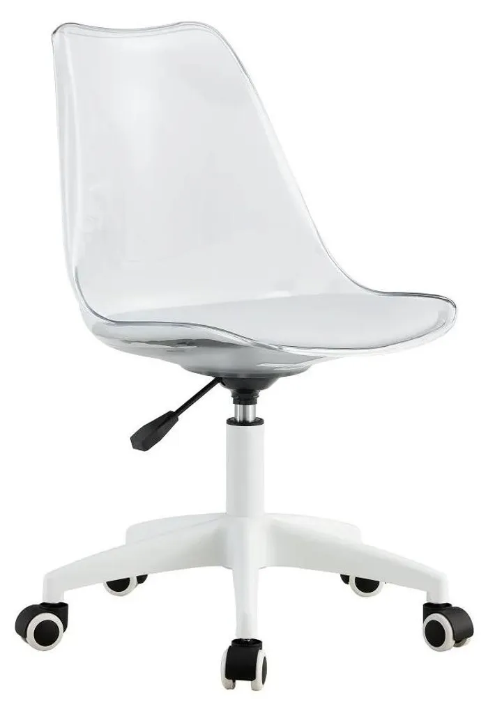Fauteuil pivotant transparent design moderne avec assise réglable 360°