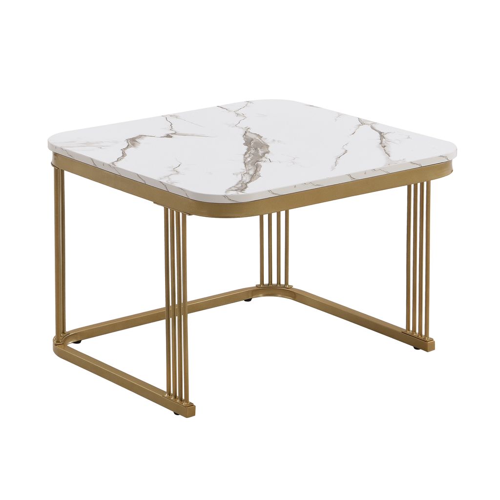 MERAX Couchtisch Set Marmoroptik mit Schublade Produktbild 
