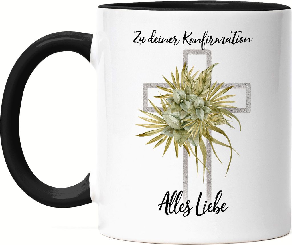Zu Deiner Konfirmation Alles Liebe Tasse Schwarz Konfirmation Kirche Geschenk Glaube