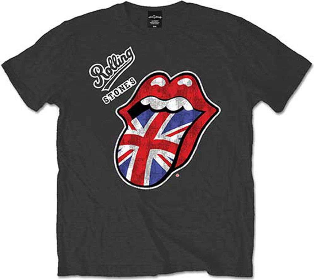 Rolling Stones Britische Zunge Kohle Herren T Shirt: XL