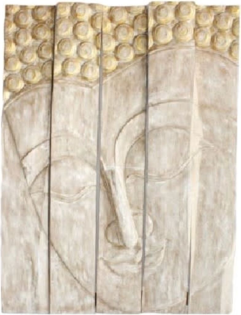 Fine Asianliving Thai Buddha Panel Handgefertigt Aus Massivem Baumstamm L150xH200cm
