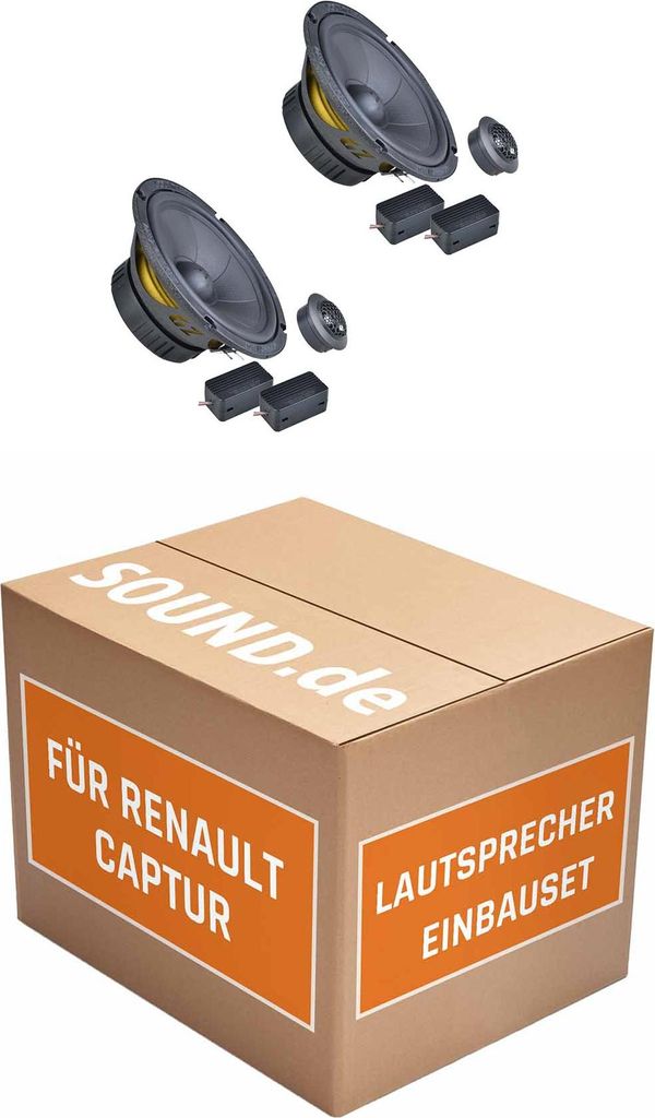Lautsprecher Boxen Einbaupaket Front Ground Zero GZIC 165.2 passend für Renault Captur I | 2x Tief-Mitteltöner 2x Hochtöner
