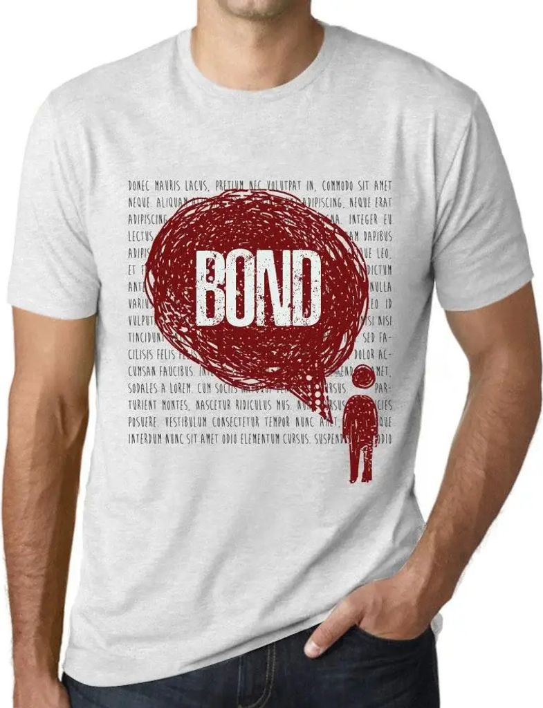Herren Grafik T-Shirt Gedankliche Bindung – Thoughts Bond – Öko-Verantwortlich Vintage Jahrgang Kurzarm Lustige Druck Geburtstag Geschenk Mann