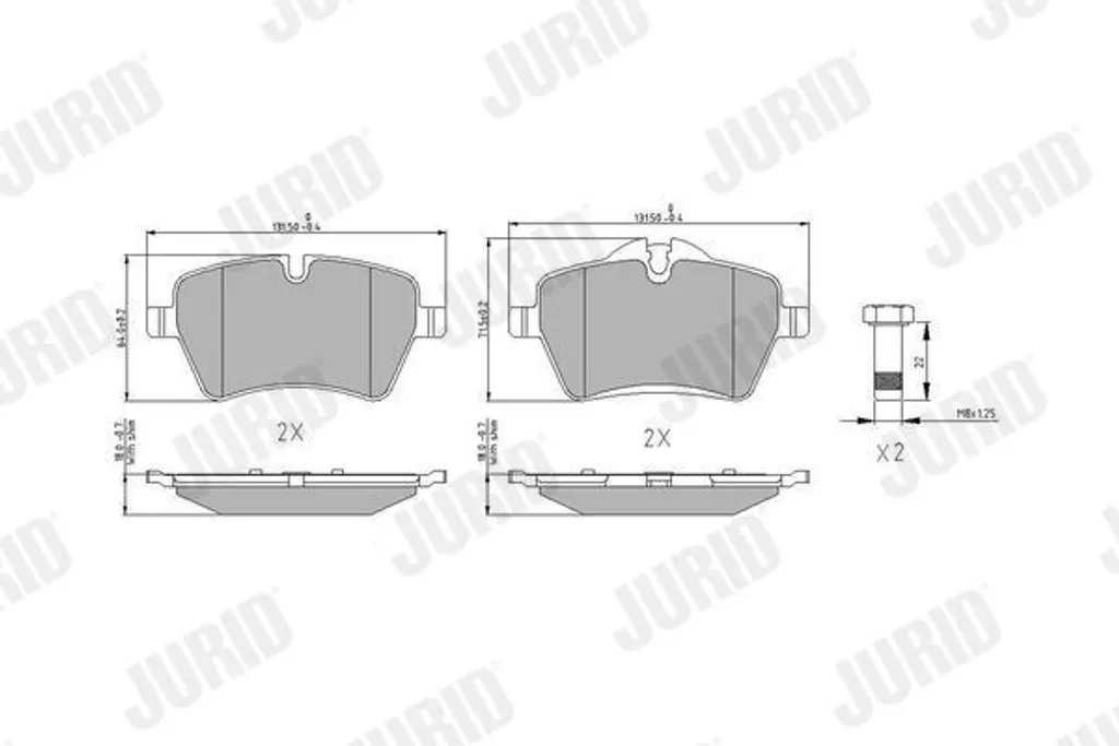Plaquettes de frein JURID 573234J haute performance pour MINI R56