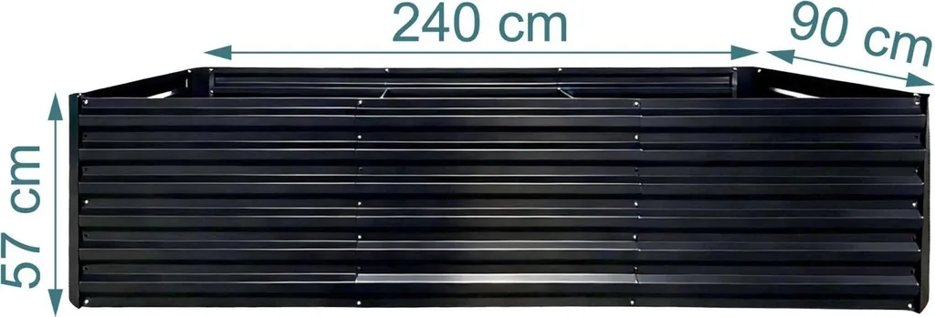 Potager surélevé 240 cm acier galvanisé résistant aux intempéries - 4