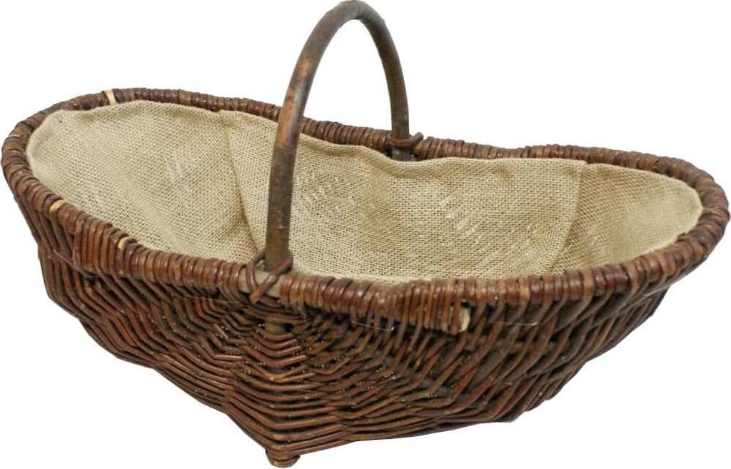 Weihnachtsgeschenkkorb Rattan Korb M 55 x 29 x 24 cm oval Jutegriff - Weihnachtsgeschenkidee - Feiertagsgeschenk