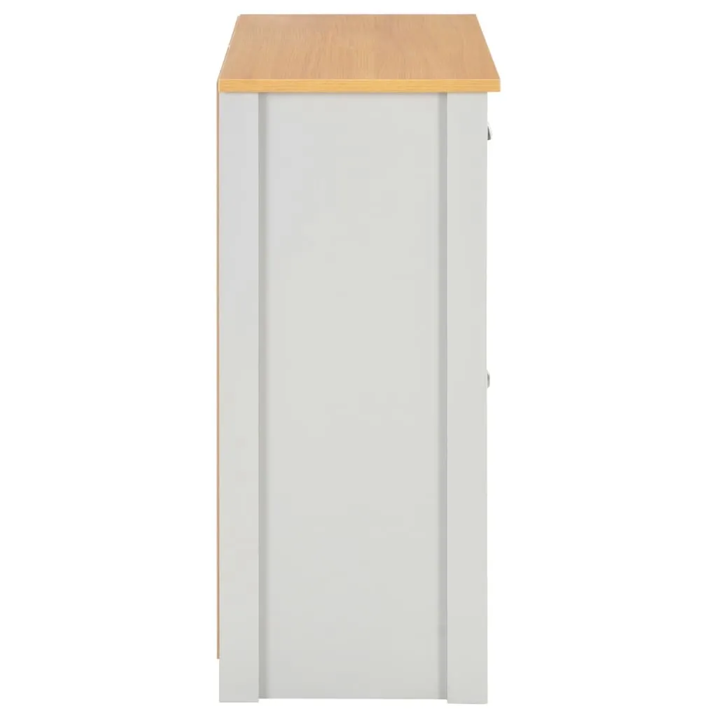 Commode de Rangement Grise 79 cm Buffet Polyvalent pour Salon ou Bureau