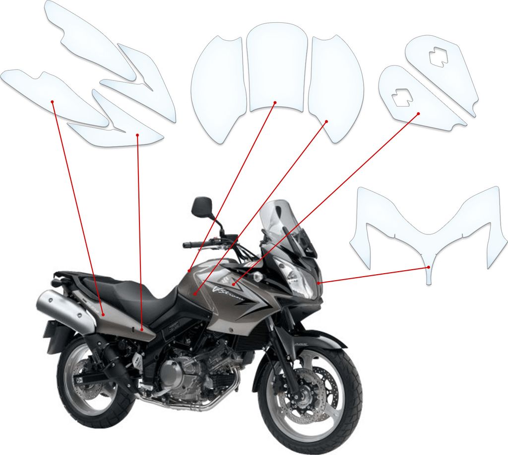 Lackschutzfolie Steinschlagschutz passend für Suzuki V-Strom DL650 (2011-C)