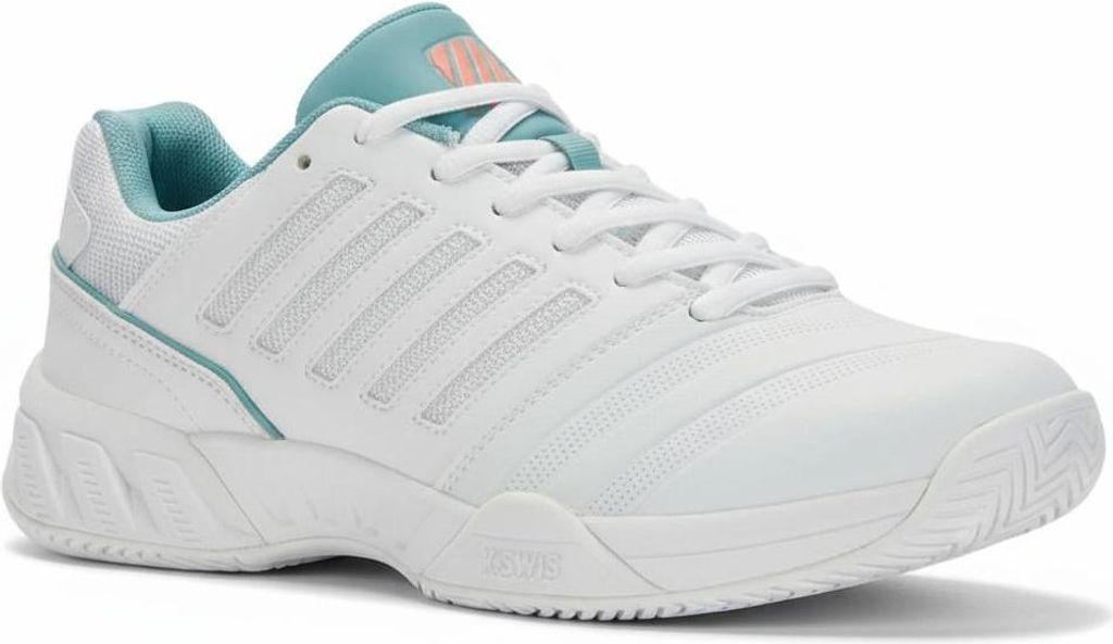 K-Swiss Performance Damen Bigshot Light 4 Tennis Shoe, White/Nile Blue/Desert Flower, 37 EU