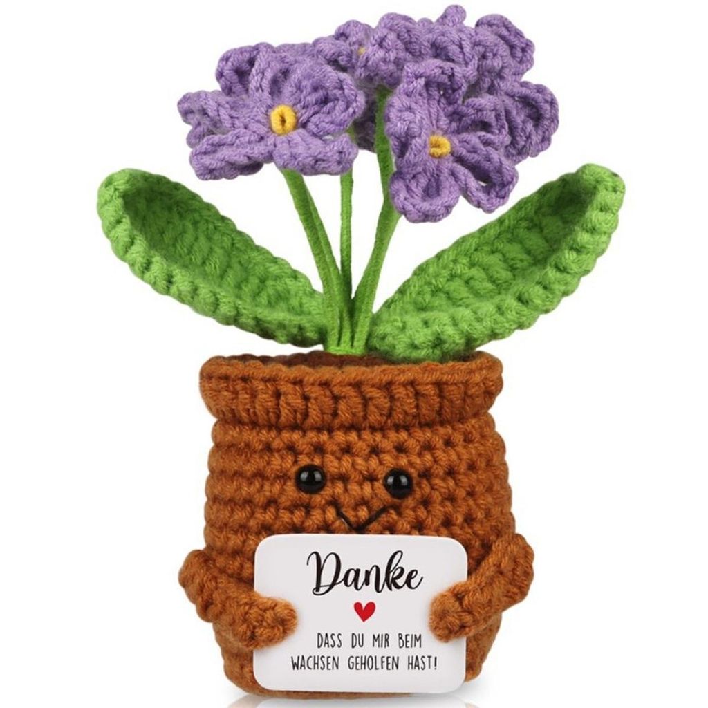 Handgemachte Vergissmeinnicht Blumen Deko, kleines Geschenk für Familie & Kollegen