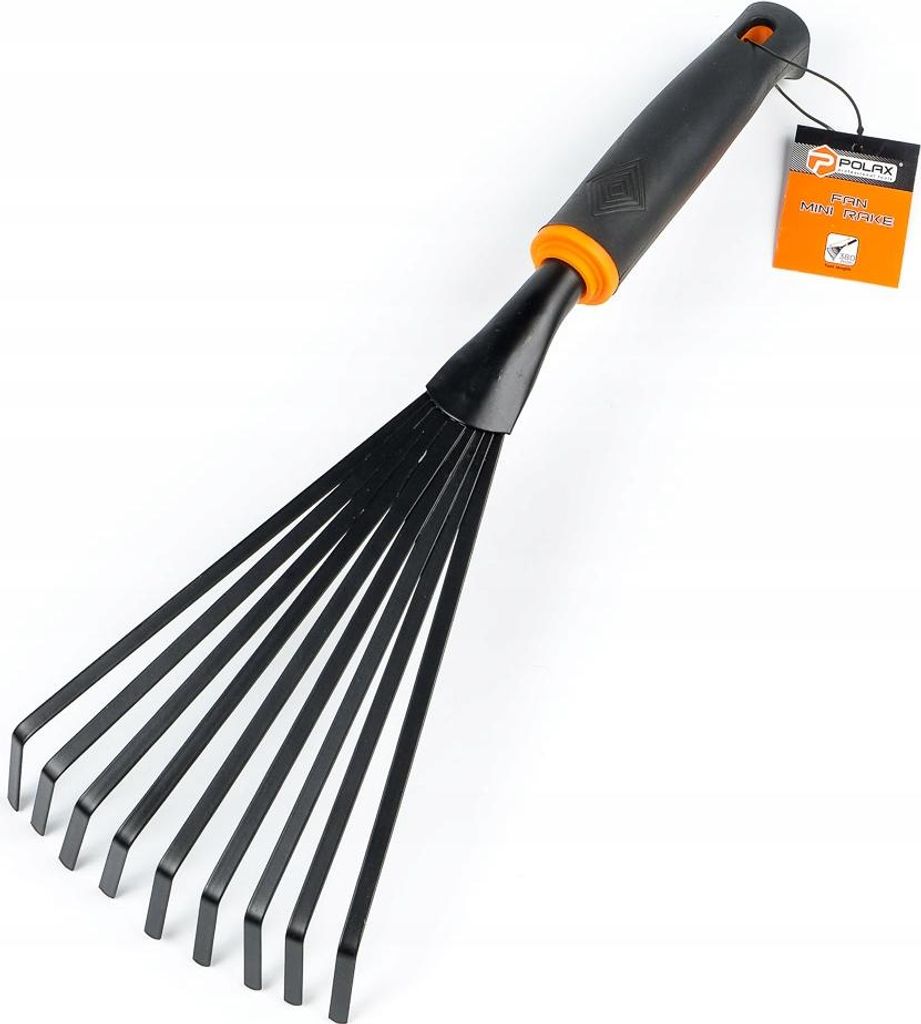 Kleine Metall-Gartenrechen, fächerförmig, 380 mm, Polax Produktbild 