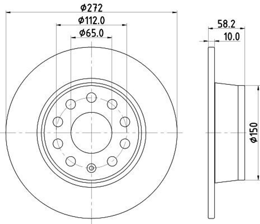 2x HELLA Bremsscheibe 8DD 355 131-811 für VW T-Roc (A11) Taos (CL1) 58 2mm 4 1kg