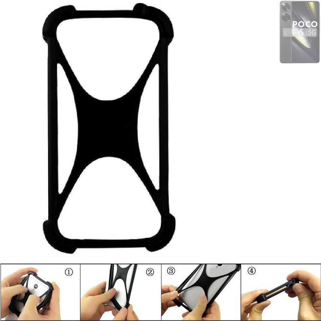 K-S-Trade Handy-Hülle Schutz-Hülle kompatibel mit POCO F6 Silikon Bumper TPU Softcase Smartphone Stoßschutz, schwarz