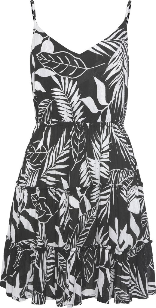 LASCANA Strandkleid schwarz-weiß bedruckt Größe 42