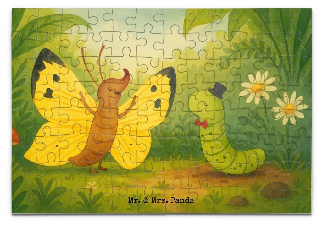 Mr. & Mrs. Panda Puzzle Raupe Schmetterling Design 96 Teile - Weiß - Geschenk, Entwicklung, 2000, 1000, Kokon, Lustige Sprüche, 500, Hütchen, 15...