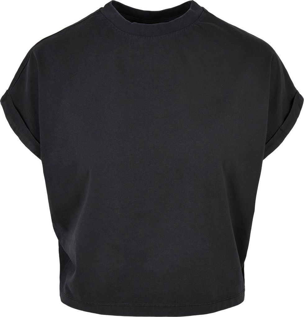 Urban Classics Ladies - Pigment Dye Short Top schwarz - XXL