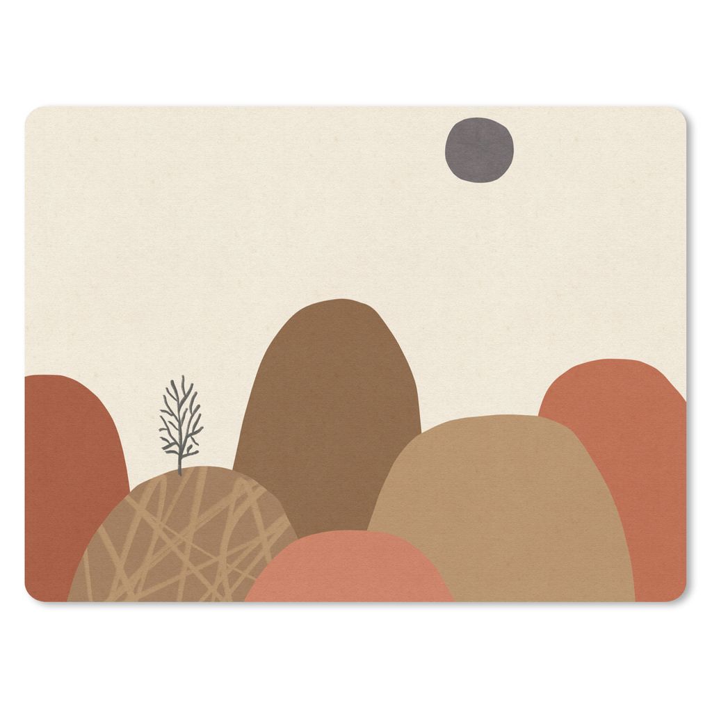 MuchoWow Mauspad Mousepad Berge - Pastell - Abstrakt - Farben 23x19 cm - Mousepads - Maus Mat - Pad - Mausunterlage - Schreibtischunterlage - Mau...