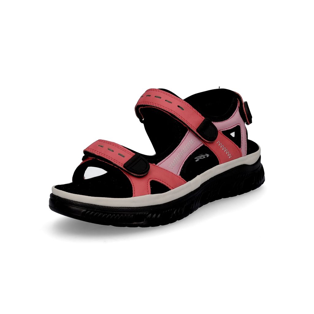 Rieker Damen Sandale rot pink schwarz
