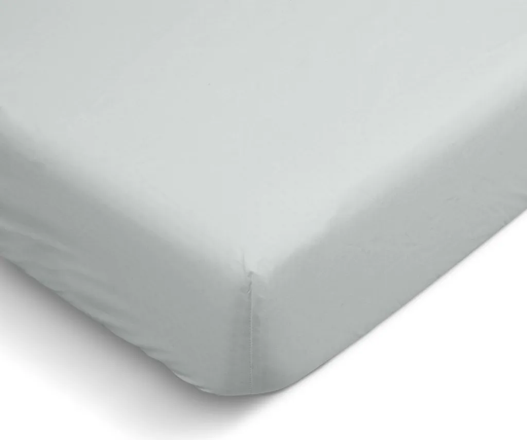 Drap housse 160x200 Gris clair en Percale de coton : Adieu les plis