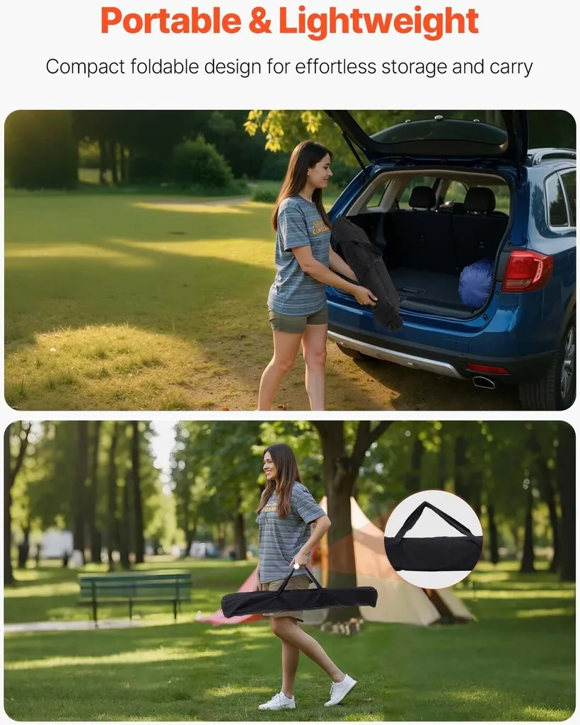 Table de camping pliante en aluminium - Légère et portable avec sac