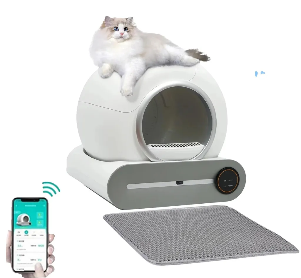 Bac à litière pour chat autonettoyant intelligent avec tapis et sacs