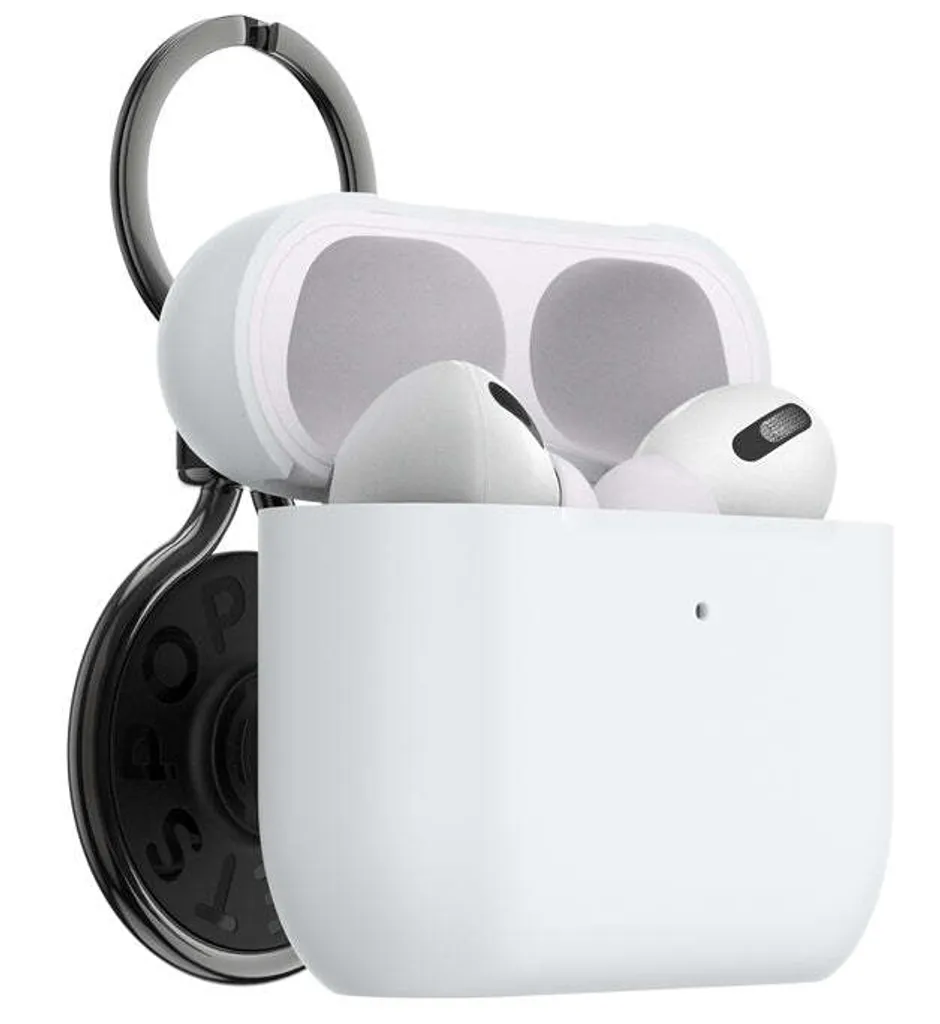 Custodia protettiva PopSockets con portachiavi AirPods, bianco