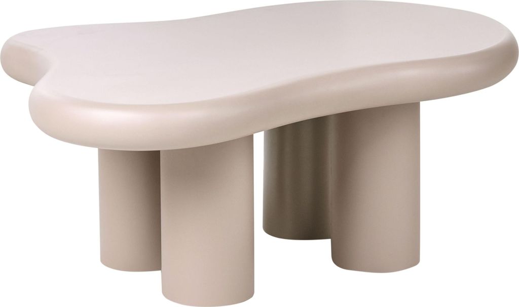 BELIANI Couchtisch Taupe aus MDF und PVC 100 x 70 x 40 cm Asymmetrische Form Modernes Design Minimalistisch für Wohnzimmer