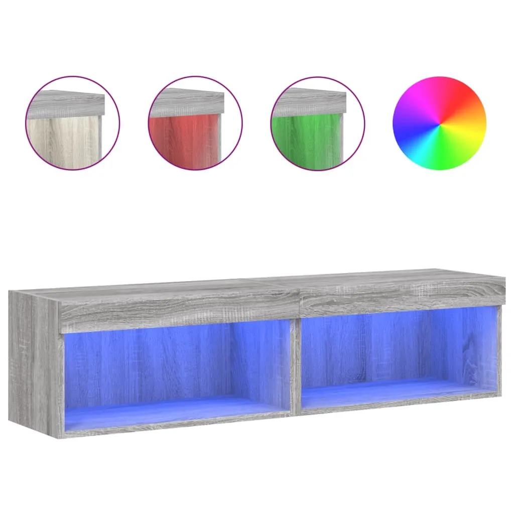 Mobili TV SYFAX LED 2pz Grigio Sonoma 60x30x30 cm - Prezzo Top