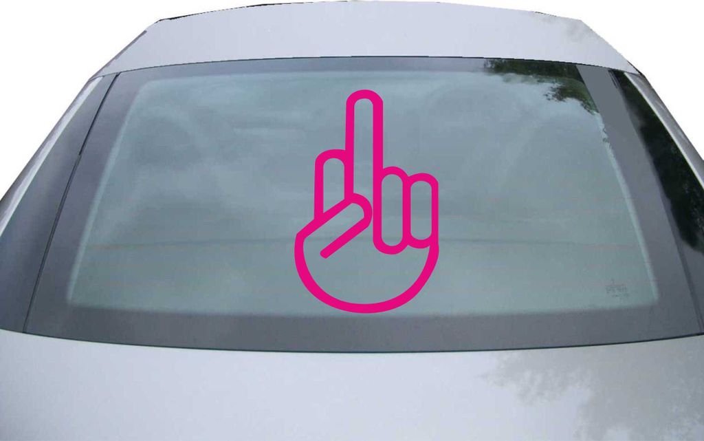 Indigos UG - Aufkleber Heckscheibe & Motorklappe DE2348 - pink - 600x388 mm - The Fuck you Shocker - Auto Scheiben Fenster Heckklappe Tuning Racing...