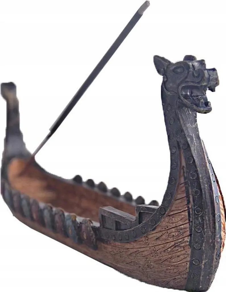 Encensoir Drakkar Viking en résine sculptée pour cônes et bâtonnets