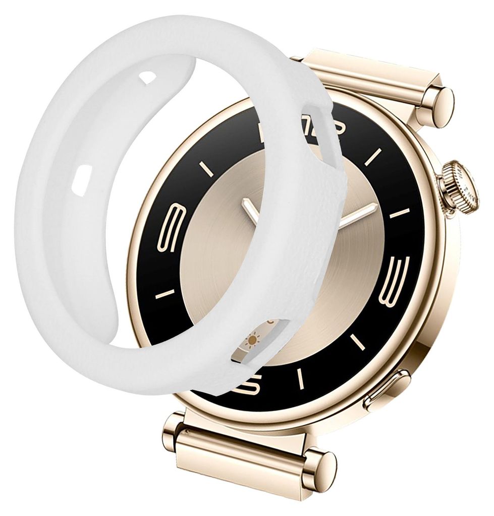 kwmobile Schutzhülle kompatibel mit Huawei Watch GT4 41mm Hülle - Fitness Tracker Case aus TPU - Soft Smartwatch Case Weiß