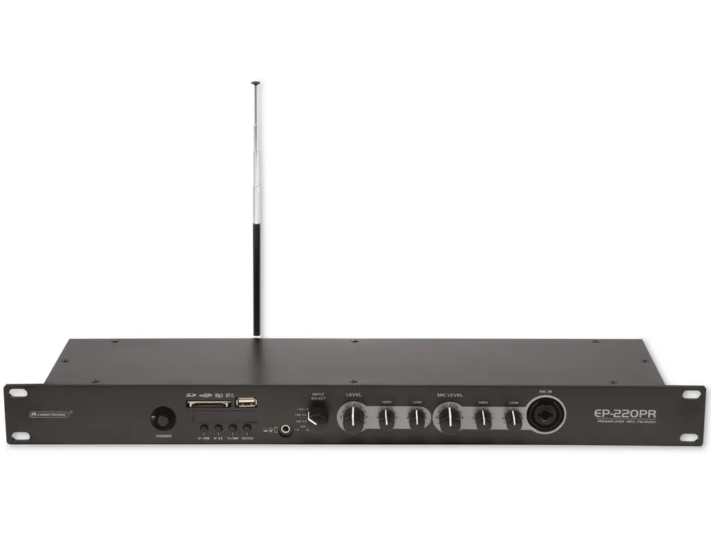 Préamplificateur Omnitronic EP-220PR : Gérez Radio et MP3 sans Interférences