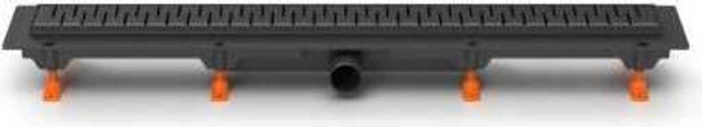 Bodenrinne linear 850 mm, D 40 mm, seitlich, mittel matt, schwarz, ENPRO