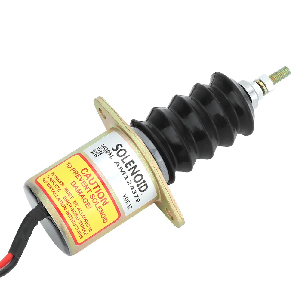 Solénoïde d'Arrêt 12V avec Kit d'Accessoires AM124379 Haute Durabilité