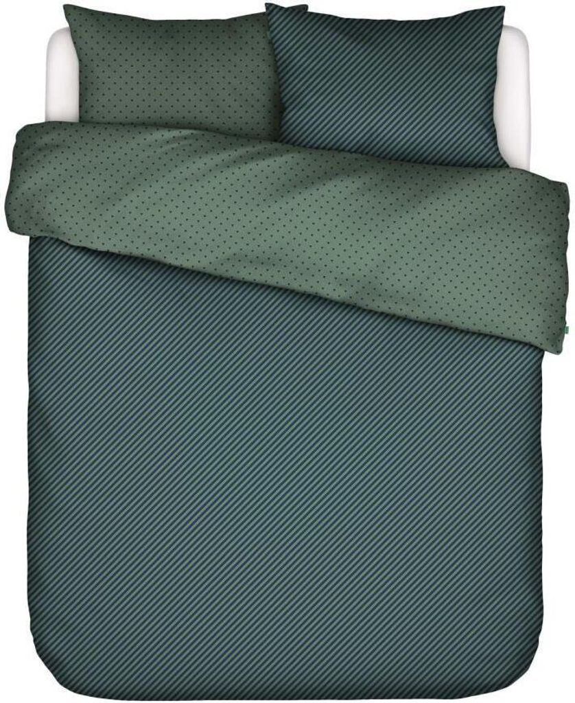 Covers & Co. Baumwoll-Bettwäsche-Garnitur No Stripes No Glory Farbe Green Größe 155x220+80x80 AL