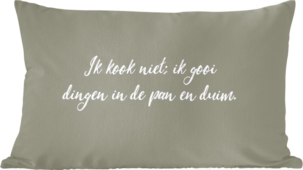 MuchoWow Zierkissen Sofakissen Wohnzimmer Dekokissen 50x30 cm Sprichwörter - Ich koche nicht - Zitate - Humor - Kochen - Wohnzimmerdekoration - ...