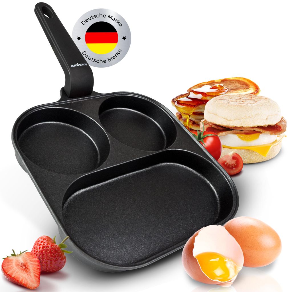 endusor Spiegeleipfanne für alle Herdarten zum Braten von Spiegeleiern, Bratpfanne für Eier