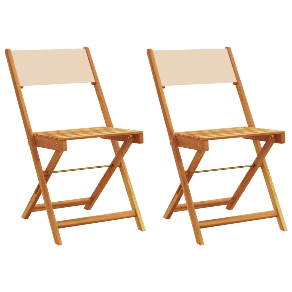 SYFAX Sedie Giardino Acacia Massiccia Beige 2pz | Comfort Bistrò