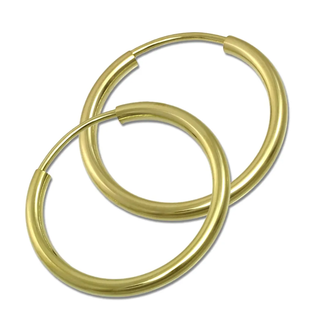 Boucles d'oreilles Créoles en Or Jaune 333 de 20mm Style Simply Gold