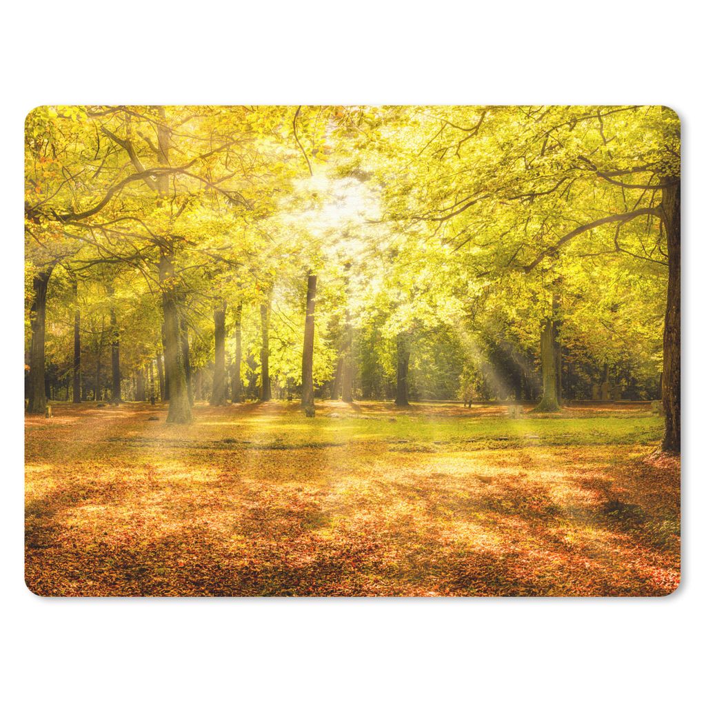 MuchoWow Mauspad Mousepad Baum - Natur - Sonne - Landschaft - Wald 40x30 cm - Mousepads - Maus Mat - Pad - Mausunterlage - Anti Rutsch