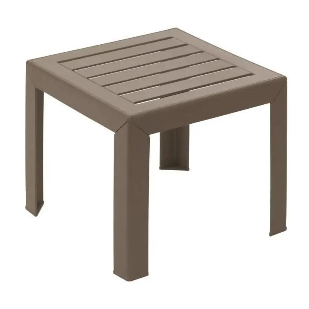 Table d'appoint Grosfillex Taupe 40x40x35cm au design moderne et épuré
