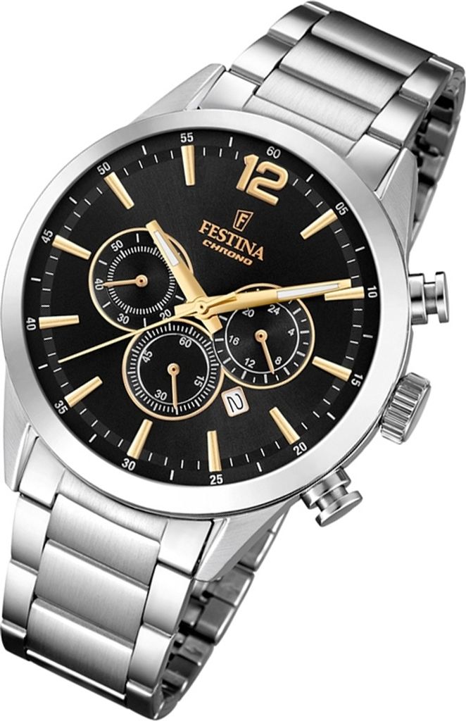 Festina Herren Uhr Chronograph F20343/4 Edelstahl Armbanduhr silber UF20343/4