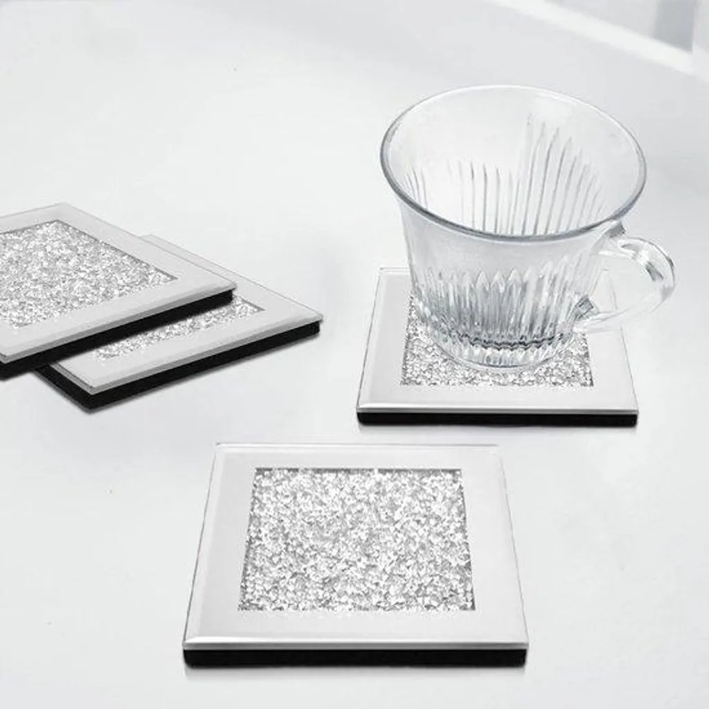Tapis de bar diamant antidérapant lot de 4 pièces décoration carrée