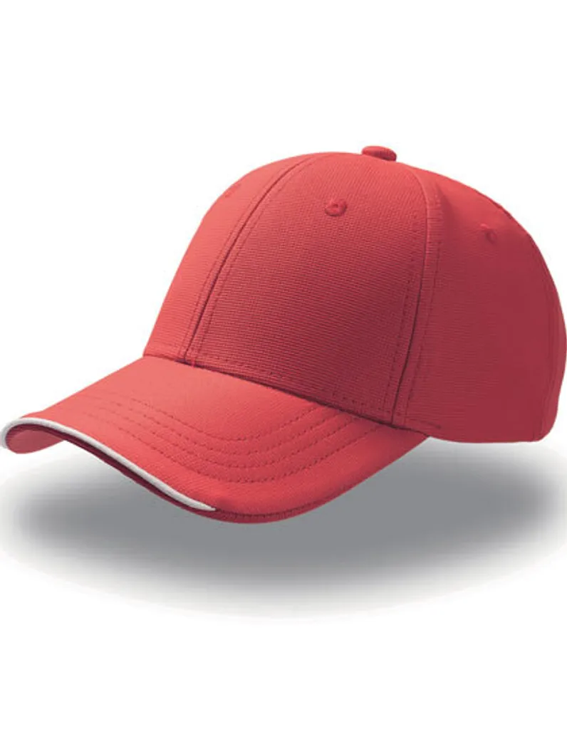 Cappello Atlantis Estoril Rosso - Tessuto Jacquard Tecnico 6 Pannelli