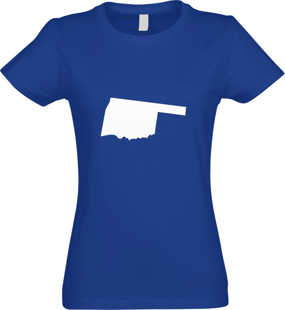 Kiwistar - T-Shirt tailliert - Damen - royal - USA - Bundesstaat - Oklahoma - mit Motiv Bedruckt - Funshirt Design - Sport - Freizeit - Damen - XXL