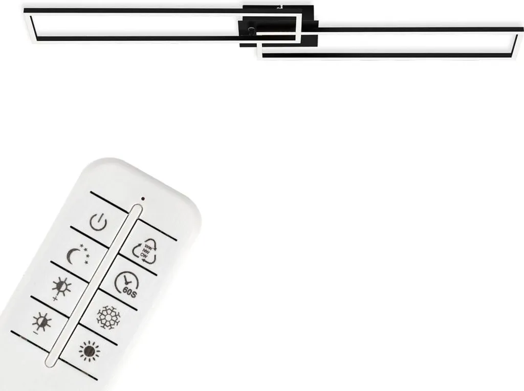 Plafoniera LED Briloner Frame Smart Control CCT Nera Dimmerabile 110cm