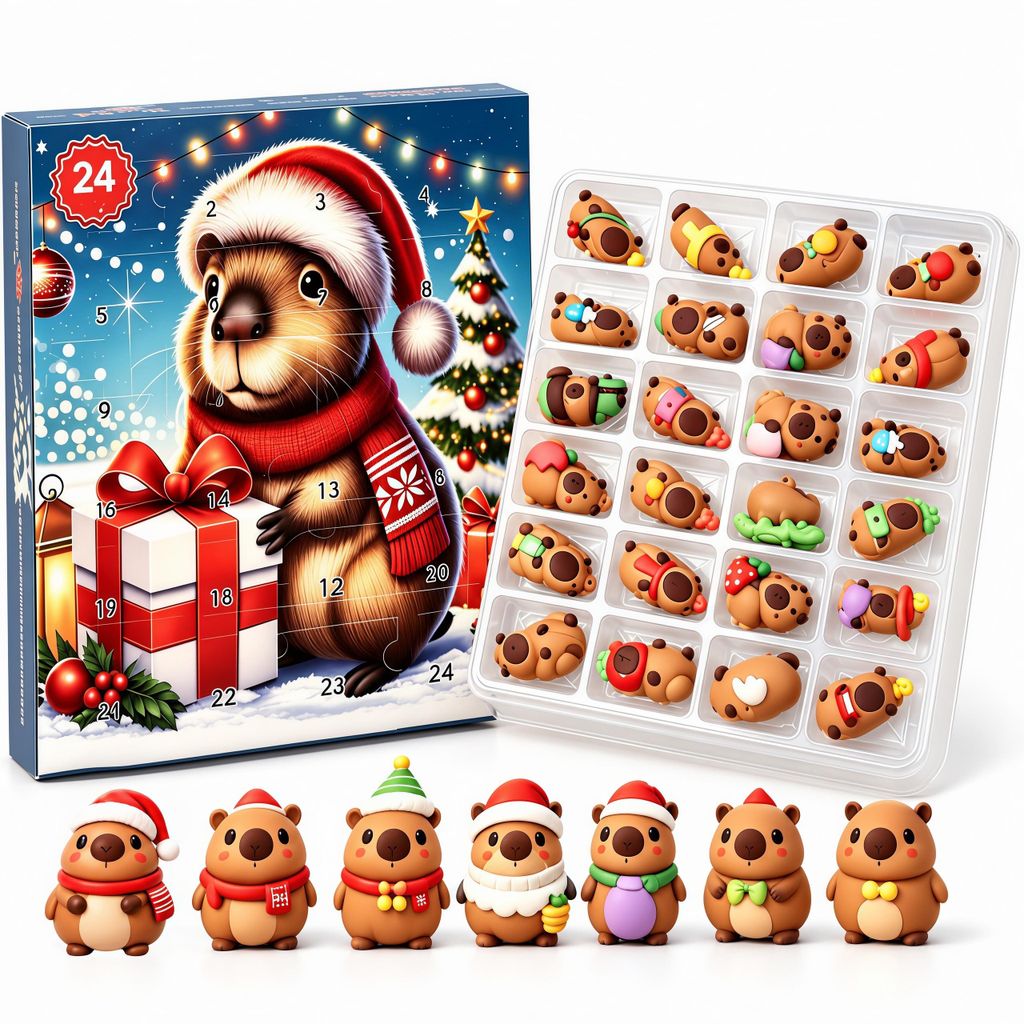 Capybara Adventskalender,Kinder Weihnachtskalender mit 24 Produktbild 