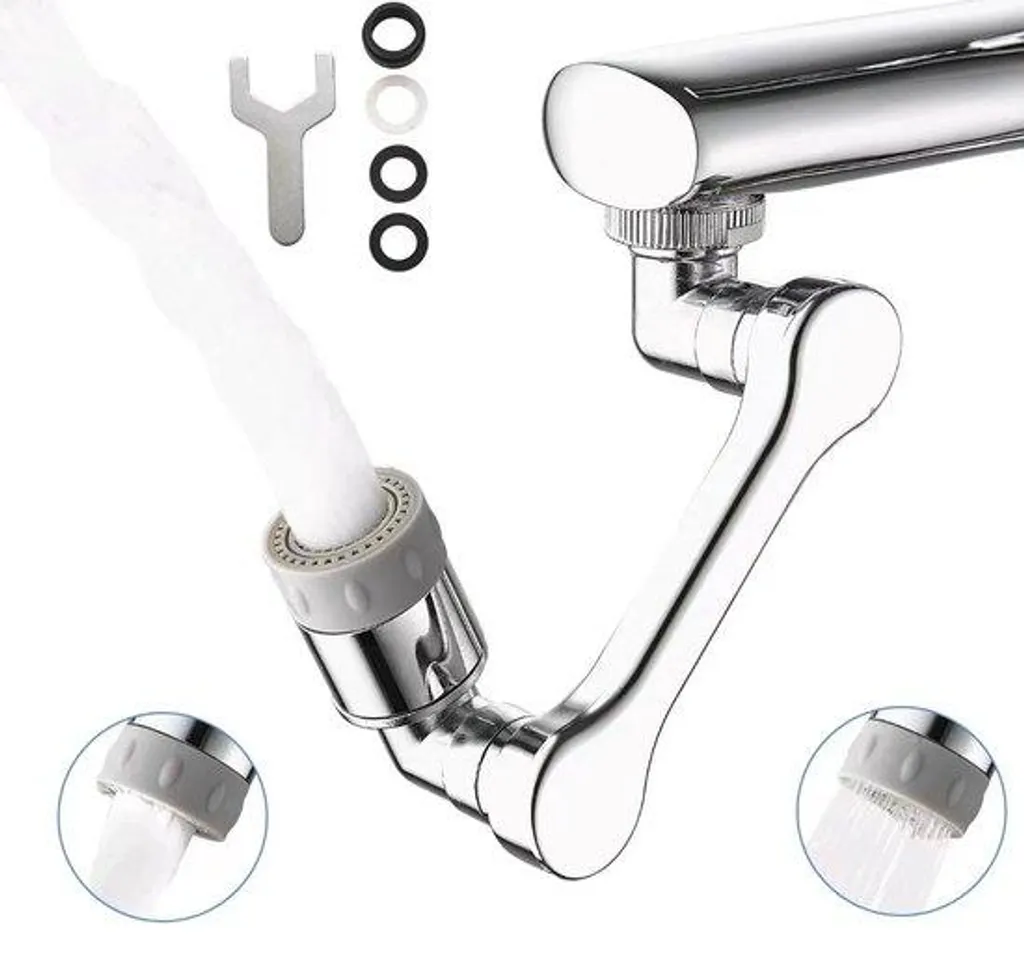 Rallonge de Robinet 360° Inox - Double Position avec Rotule Métallique